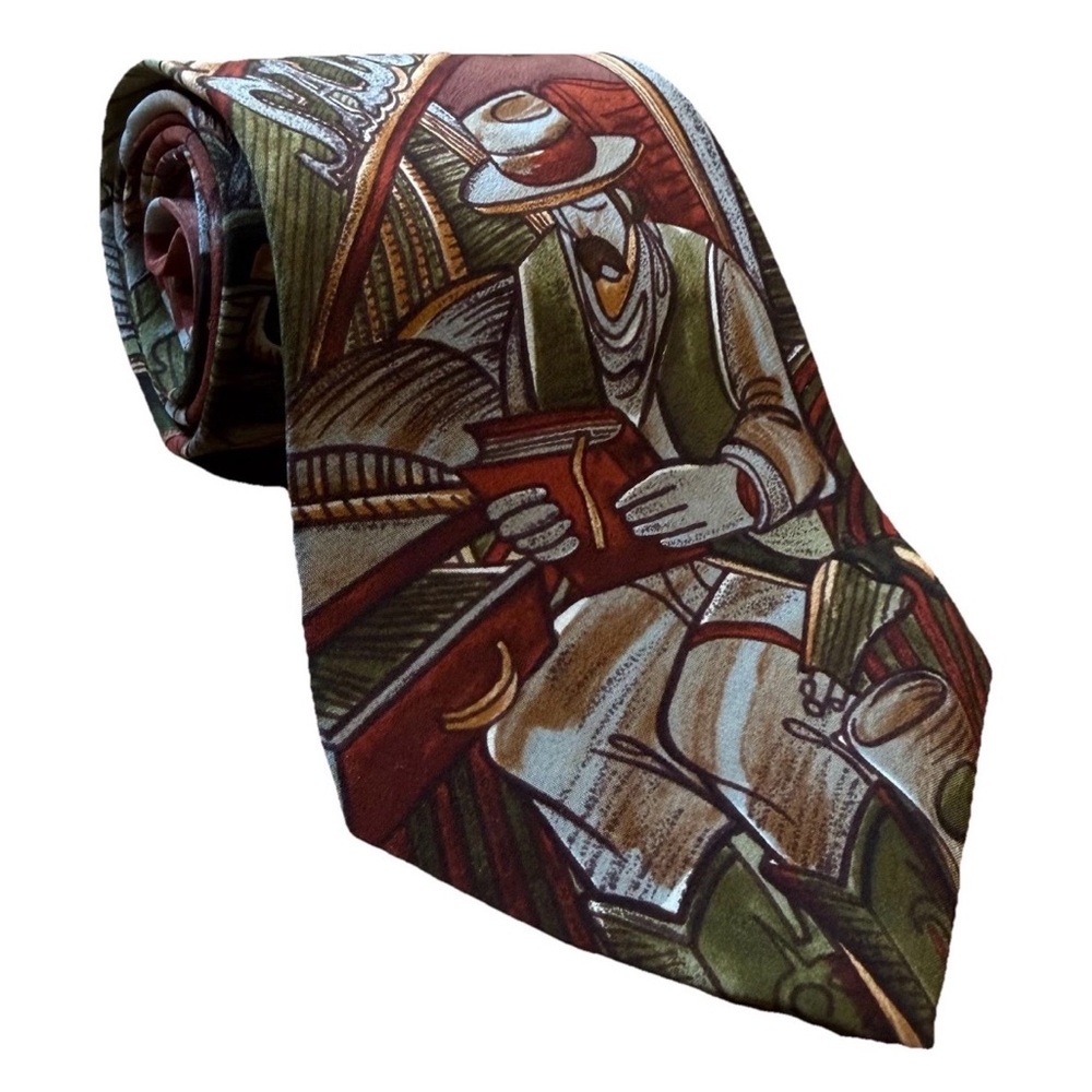 The Beatles Silk Tie Rocky Racoon Red Gray Cowboy Western Saloon Apple 60s Music